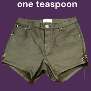 One Teaspoon by Revolve Black Side Lace-Up High Waist Shorts. Size 26